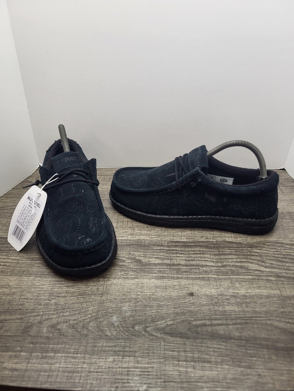 Hey Dude X Jelly Roll Wally Black Suede Shoes Men’s Size 7 Limited Edition New